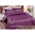 luxury wedding quilted bedspreads set with lace,high quality